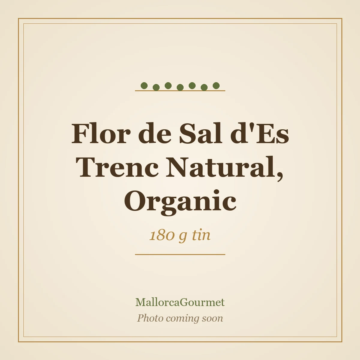 Flor de Sal d'Es Trenc Natural, Organic (180 g tin)