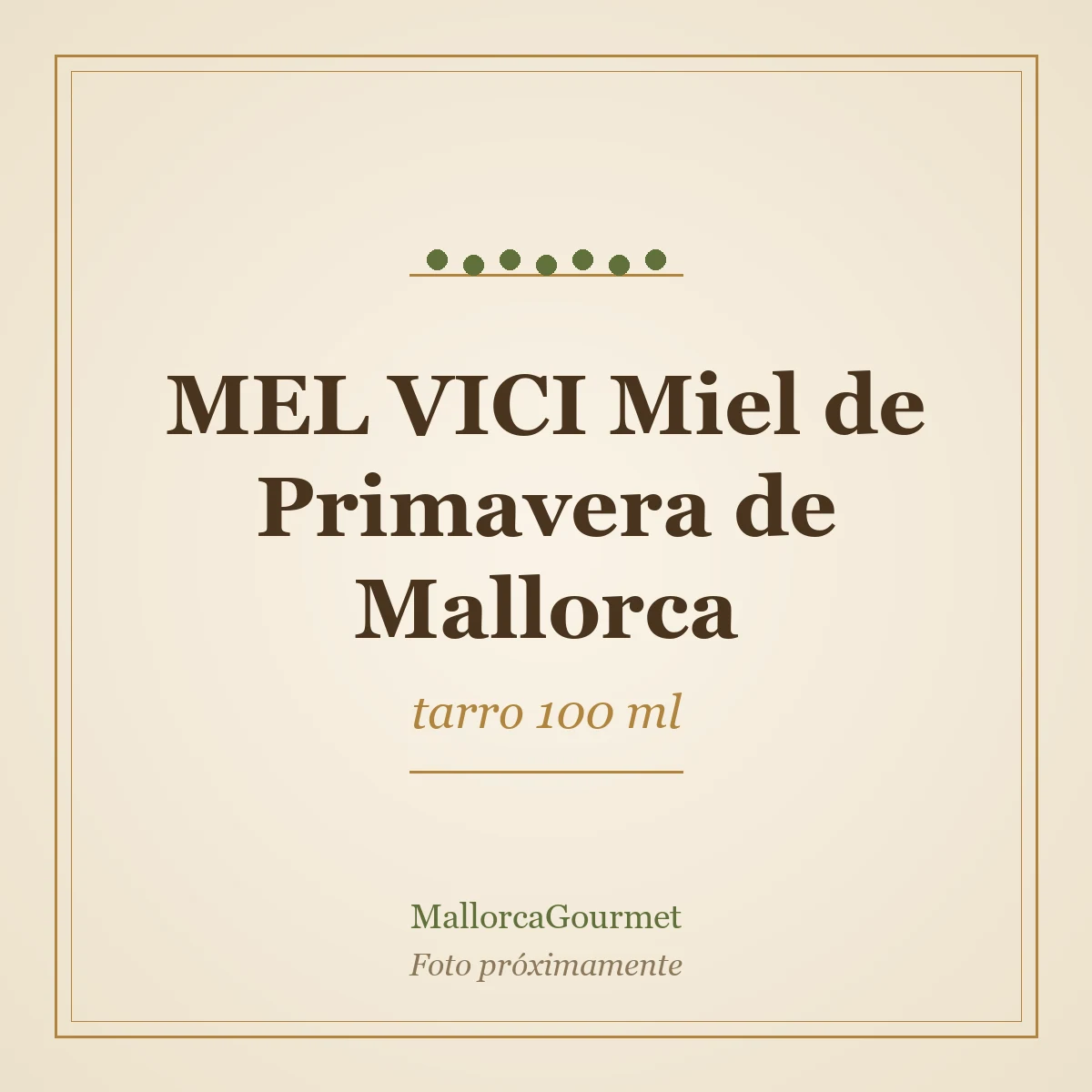 MEL VICI Miel de Primavera de Mallorca (tarro 100 ml)