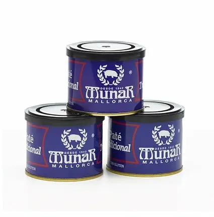 Lata de paté tradicional Munar Mallorca sin gluten y sin lactosa
